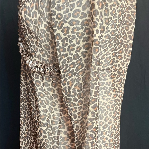 UjENA Sheer Leopard Top / Beach Coverup Medium - Picture 3 of 9